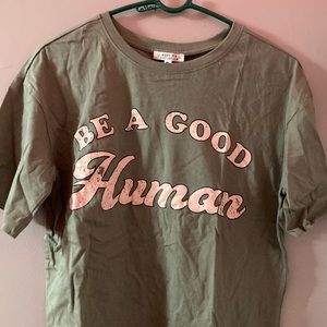 Messy bun just chillin green shirt